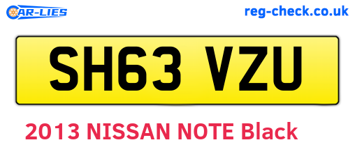 SH63VZU are the vehicle registration plates.