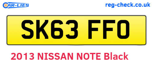SK63FFO are the vehicle registration plates.