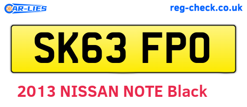 SK63FPO are the vehicle registration plates.