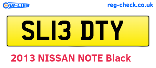 SL13DTY are the vehicle registration plates.