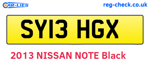 SY13HGX are the vehicle registration plates.