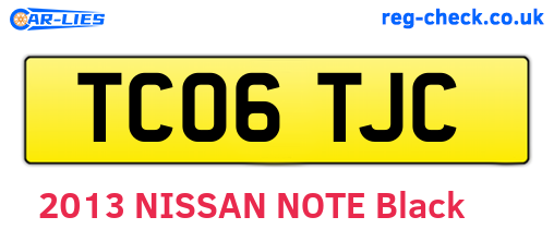TC06TJC are the vehicle registration plates.
