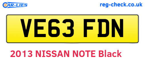 VE63FDN are the vehicle registration plates.