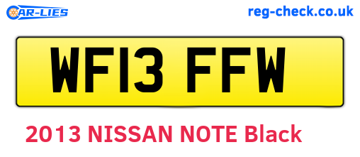WF13FFW are the vehicle registration plates.