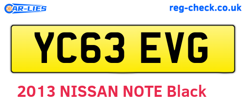 YC63EVG are the vehicle registration plates.