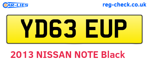 YD63EUP are the vehicle registration plates.