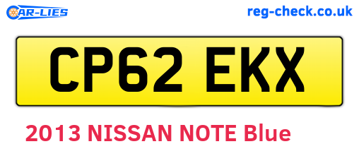 CP62EKX are the vehicle registration plates.