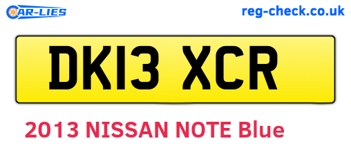 DK13XCR are the vehicle registration plates.