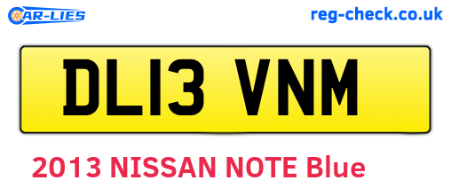 DL13VNM are the vehicle registration plates.