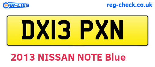 DX13PXN are the vehicle registration plates.