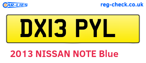 DX13PYL are the vehicle registration plates.
