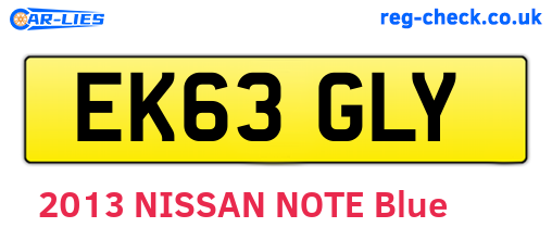 EK63GLY are the vehicle registration plates.