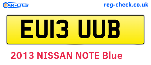 EU13UUB are the vehicle registration plates.