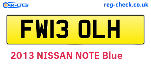 FW13OLH are the vehicle registration plates.