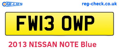 FW13OWP are the vehicle registration plates.