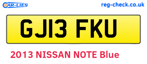 GJ13FKU are the vehicle registration plates.