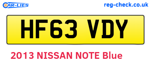 HF63VDY are the vehicle registration plates.