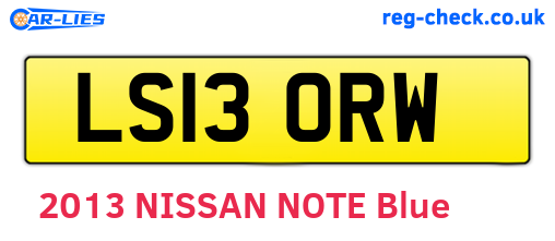 LS13ORW are the vehicle registration plates.