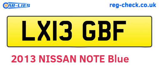 LX13GBF are the vehicle registration plates.