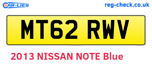 MT62RWV are the vehicle registration plates.