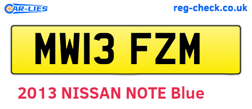MW13FZM are the vehicle registration plates.