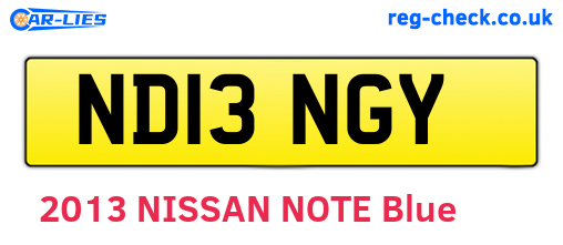 ND13NGY are the vehicle registration plates.