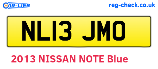 NL13JMO are the vehicle registration plates.