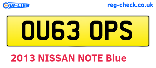 OU63OPS are the vehicle registration plates.