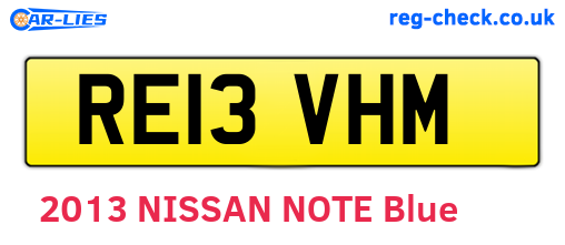 RE13VHM are the vehicle registration plates.