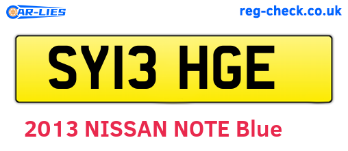 SY13HGE are the vehicle registration plates.