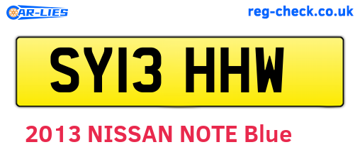 SY13HHW are the vehicle registration plates.