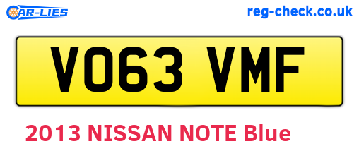 VO63VMF are the vehicle registration plates.