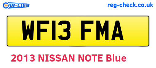 WF13FMA are the vehicle registration plates.