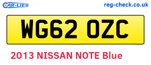 WG62OZC are the vehicle registration plates.