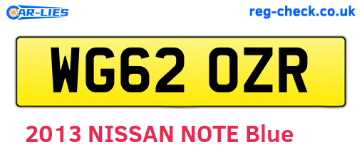 WG62OZR are the vehicle registration plates.