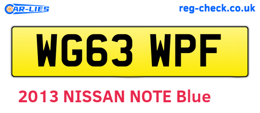 WG63WPF are the vehicle registration plates.