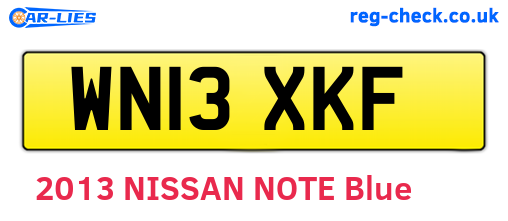 WN13XKF are the vehicle registration plates.