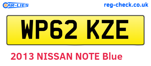 WP62KZE are the vehicle registration plates.