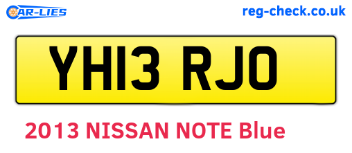 YH13RJO are the vehicle registration plates.