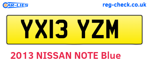 YX13YZM are the vehicle registration plates.