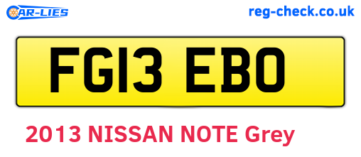 FG13EBO are the vehicle registration plates.