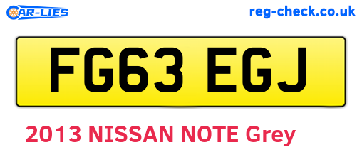 FG63EGJ are the vehicle registration plates.