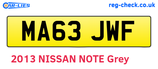 MA63JWF are the vehicle registration plates.