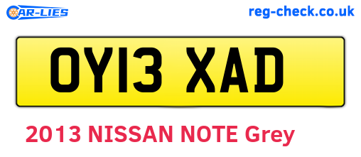 OY13XAD are the vehicle registration plates.