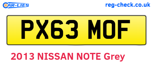 PX63MOF are the vehicle registration plates.
