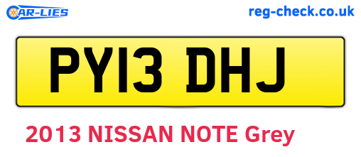 PY13DHJ are the vehicle registration plates.
