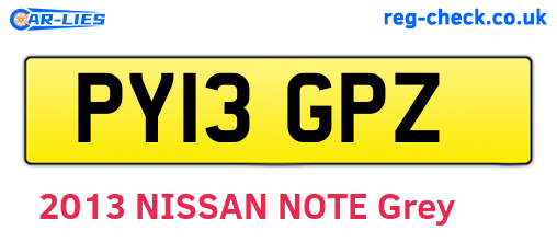 PY13GPZ are the vehicle registration plates.