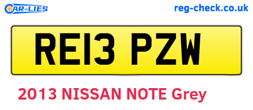 RE13PZW are the vehicle registration plates.