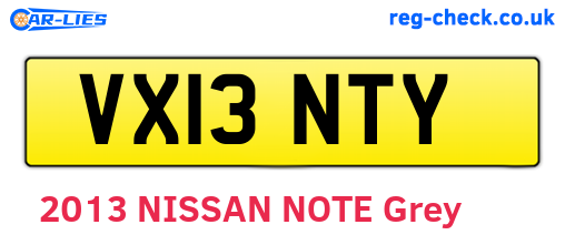 VX13NTY are the vehicle registration plates.
