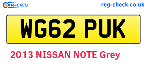 WG62PUK are the vehicle registration plates.